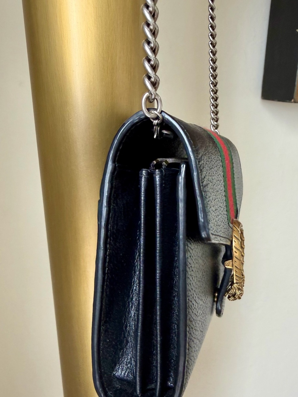 GUCCI Dionysus Black bag with Green and Red iconic Gucci web - Picture 5 of 14